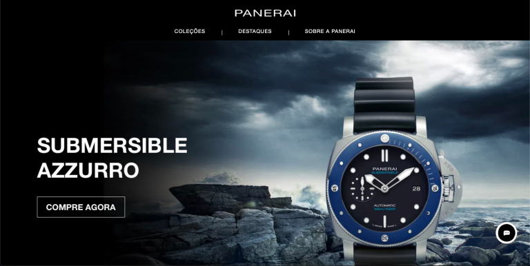 Site ex-commerce Panerai - boat shopping